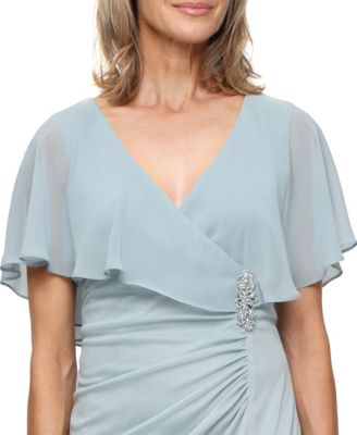 Women's V-Neck Mesh Ball Gown