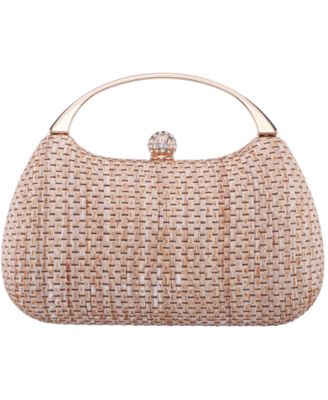 Straw Minaudiere Mini Clutch Handbag