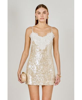Women's Sequin Lace Mini Dress