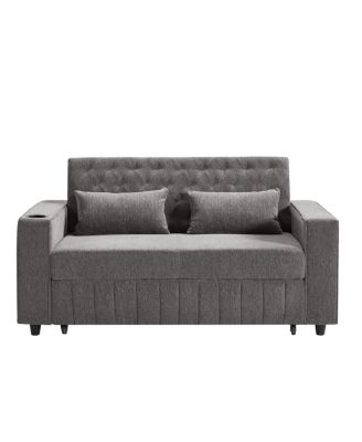 Pull Out Loveseat Sofa with Adjustable Backrest for Small Space