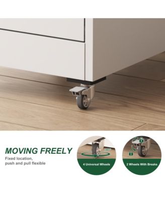 5 Drawer Locking Vertical File Cabinet on Wheels - for Home Office Organizer, Heavy-Duty Filing Storage Cabinet for Letters/Legal/A4