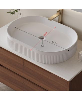 36" Bathroom Vanity with Ceramic Integrated Sink, Soft Close Drawers & Modern Storage Cabinet, Floating or Freestanding