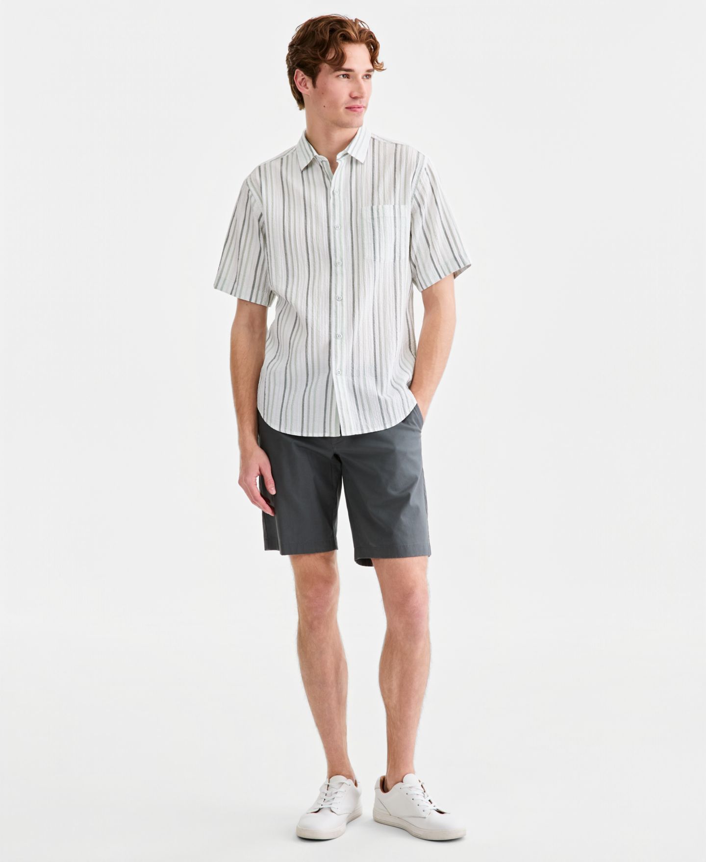 Мужская рубашка Tommy Bahama Nova Wave Silva Stripe, цвет: Пыльный шалфейный — фото 2