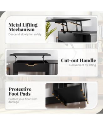 Space Saving Computer Desk with Hidden Compartment and Shelves