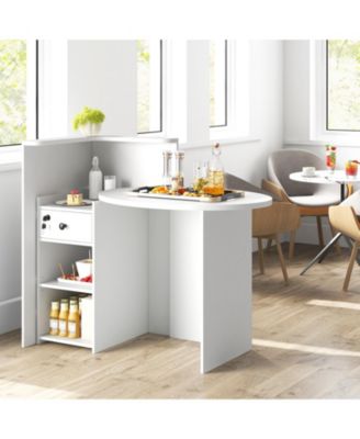 Reception Office Desk with Open Shelf and Lockable Drawer