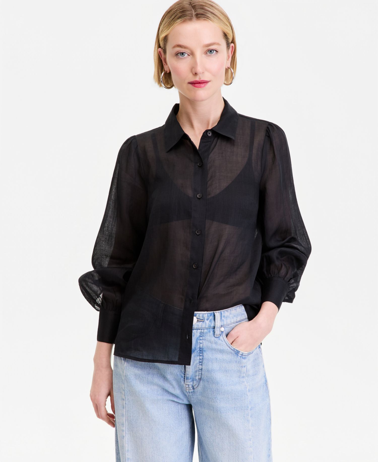 Women's Puffed-Sleeve Blouse