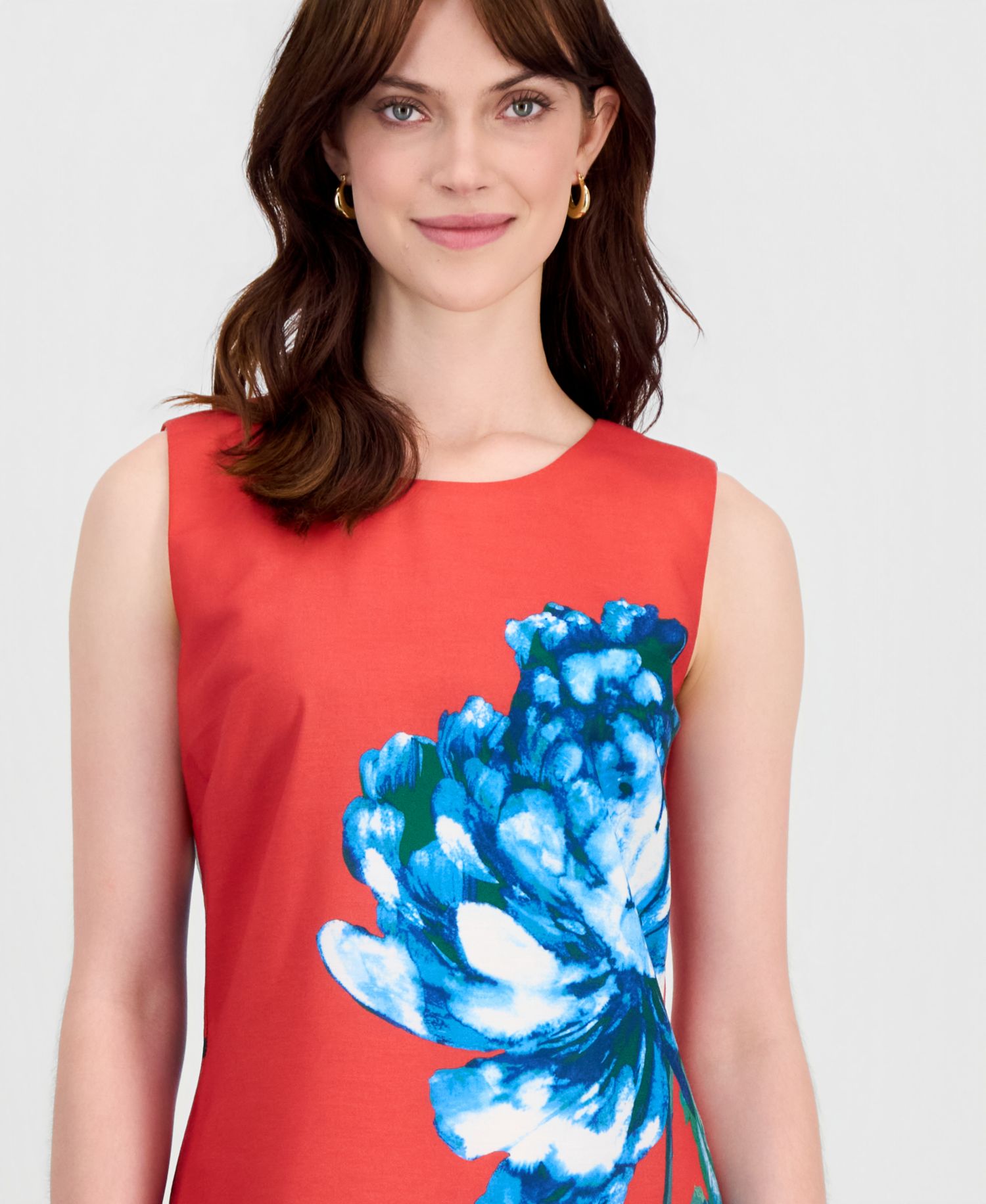 Women's Floral-Print Scoop-Neck Sheath Dress