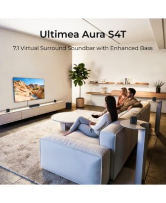 Aura S4T 7.1ch TV Soundbar with 4 Surround Speakers, Surround Sound System with Subwoofer, App Control, Bluetooth 6.0, HDMI/OPT/AUX