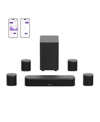 Aura S4T 7.1ch TV Soundbar with 4 Surround Speakers, Surround Sound System with Subwoofer, App Control, Bluetooth 6.0, HDMI/OPT/AUX