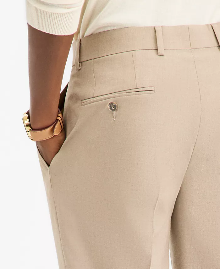 Men's Slim-Fit Tan Solid Suit Separates Pants - thumbnail 5