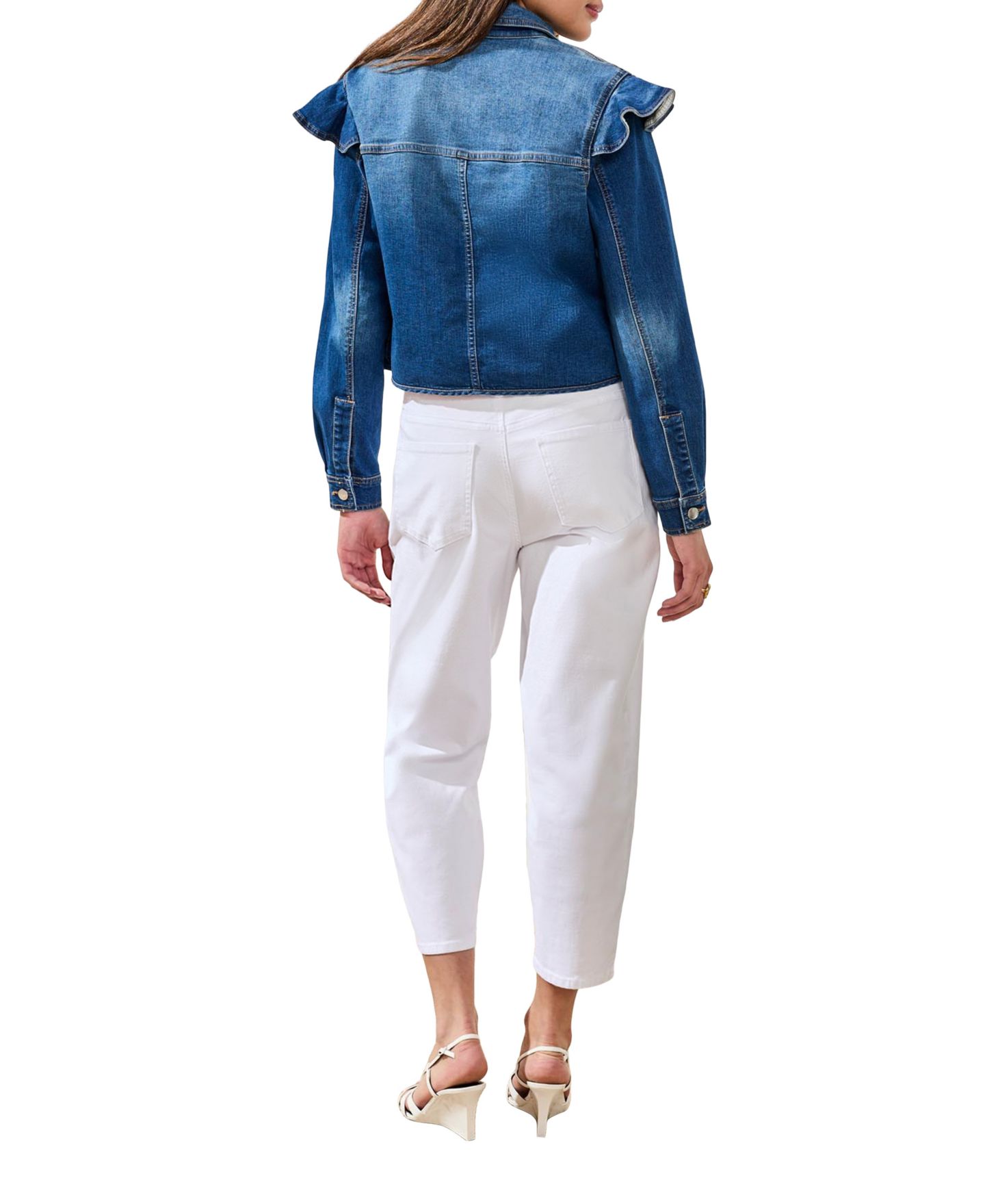 Женская куртка TRIBAL Fashion Crop Denim, цвет: Dk Pacific — фото 4