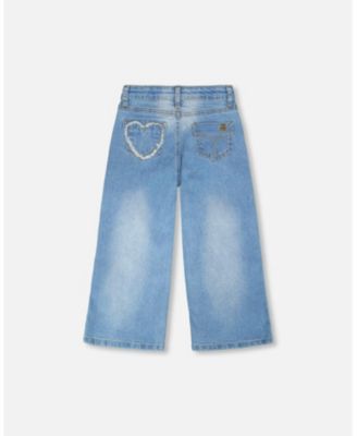 Little Girls Little/Big Wide Leg Denim Jeans