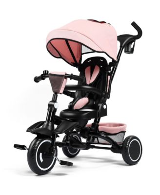 8-in-1 Kids Tricycle with Adjustable Push Handle, Canopy and Storage