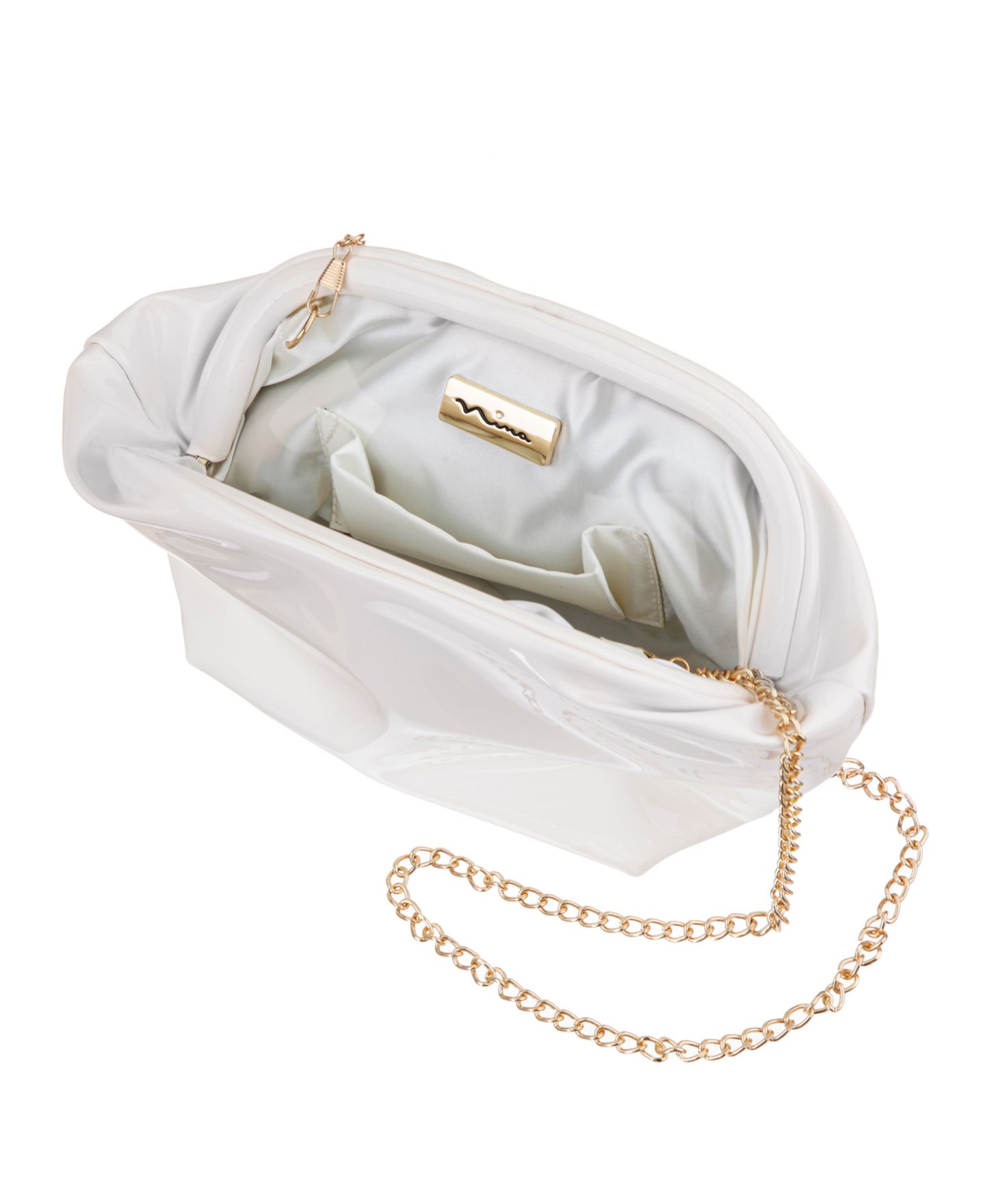 Женский клатч Nina Lyric Soft Metallic Small Clutch Handbag, цвет: Экрю — фото 4