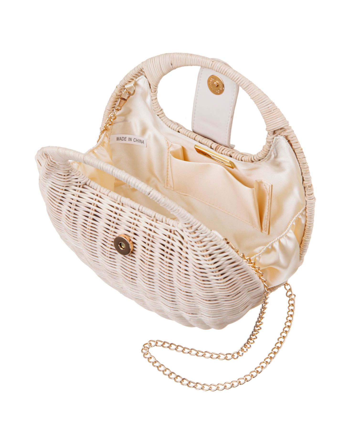 Kava Rounded Rattan Small Satchel Handbag