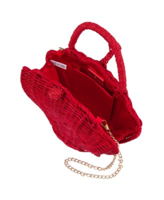 Rattan Shell Minaudiere Small Clutch Handbag