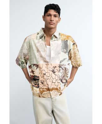Men's Oriental patch shirt