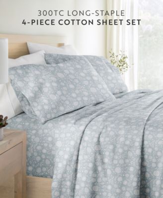 Long Staple 300-Thread Count Cotton Pattern 4-Pc. Sheet Set, Full