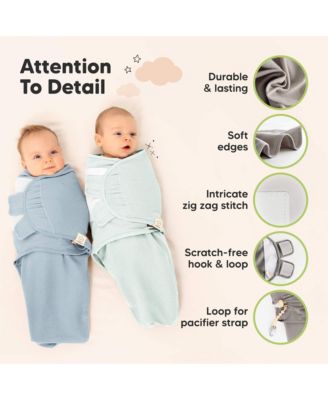 3pk Soothe Wren Swaddle Sleep Sacks, Organic Newborn Swaddles Wrap 0-3 Months, Soft Baby Wearable Blanket