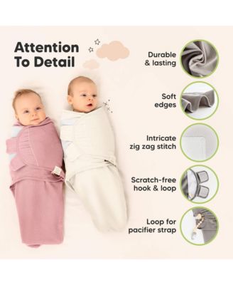 3pk Soothe Wren Swaddle Sleep Sacks, Organic Newborn Swaddles Wrap 0-3 Months, Soft Baby Wearable Blanket