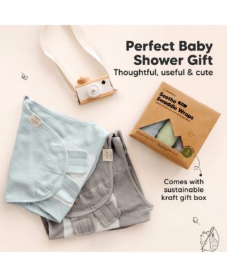 3pk Soothe Wren Swaddle Sleep Sacks, Organic Newborn Swaddles Wrap 0-3 Months, Soft Baby Wearable Blanket