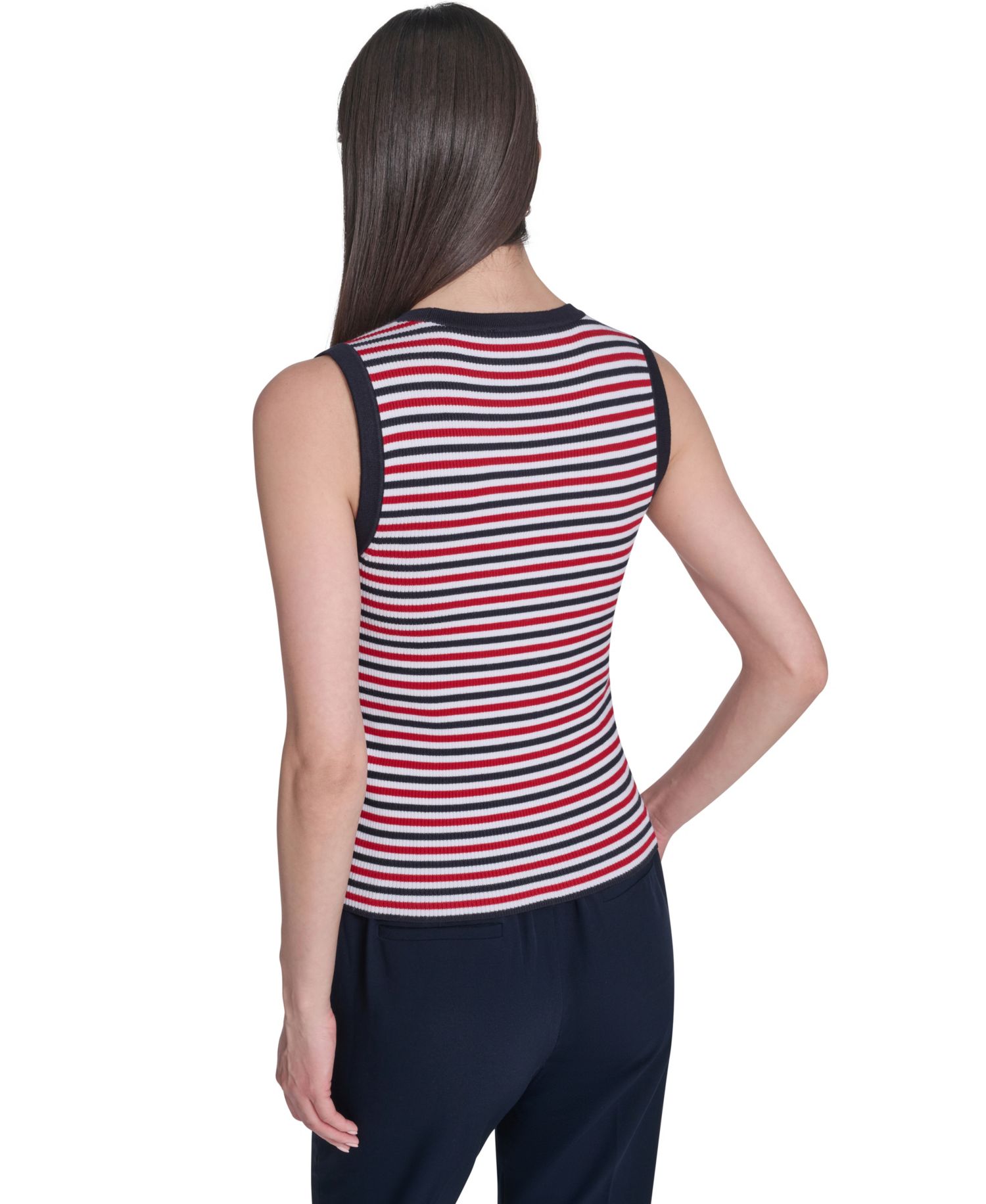 Women's V-Neck Striped Sweater