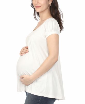 Women's Short-Sleeve Empire-Waist Maternity Tunic Top