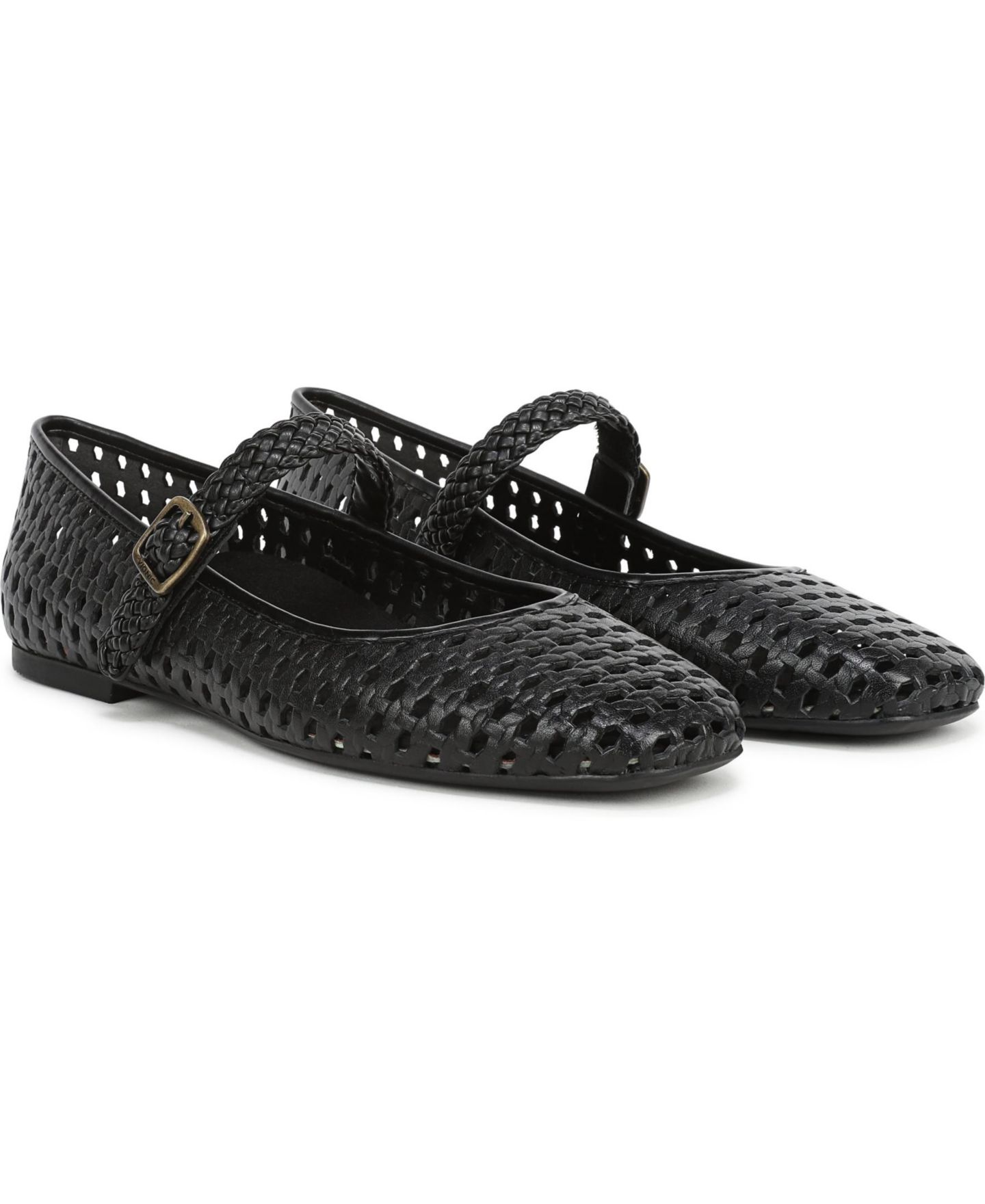 Женские балетки Vionic Alameda Woven Mary Jane Flats, цвет: Чёрный кожаный — фото 4