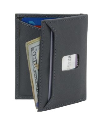 Men's Men RFID Leather Wallet Slim Front Pocket Wallet Business Card Case
