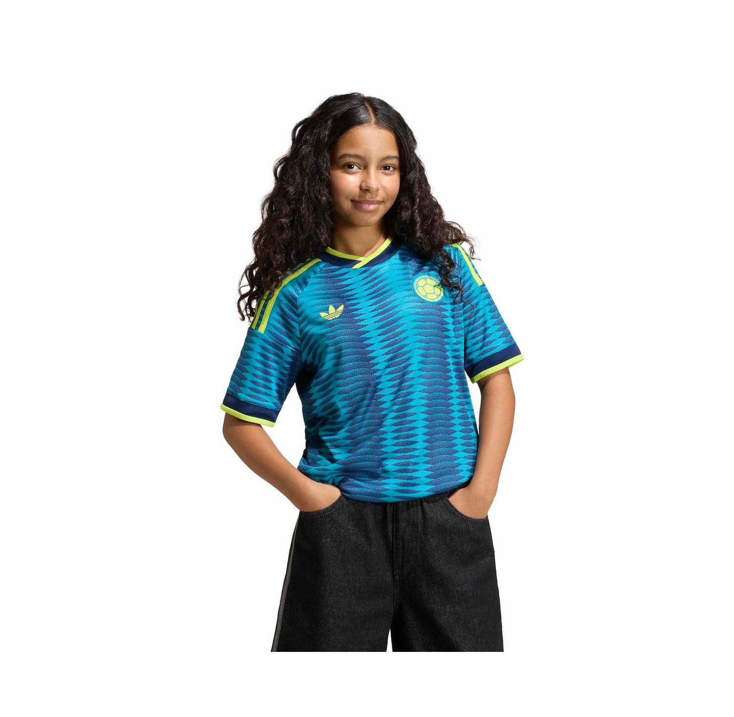 Big Boys and Girls Turquoise Colombia National Team FIFA X World Cup 2026 Away Replica Jersey