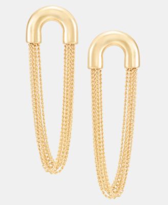 Anne Klein Gold-Tone Metal Statement Chain Drop Earrings - Gold 23$
