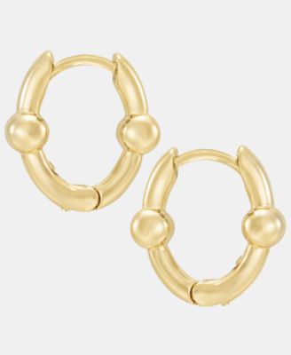 Gold-Tone Metal Ball Huggie Earrings