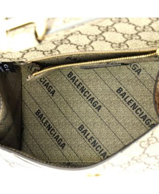 Small x Balenciaga The Hacker Project Hourglass Top Handle Bag GG Coated Canvas