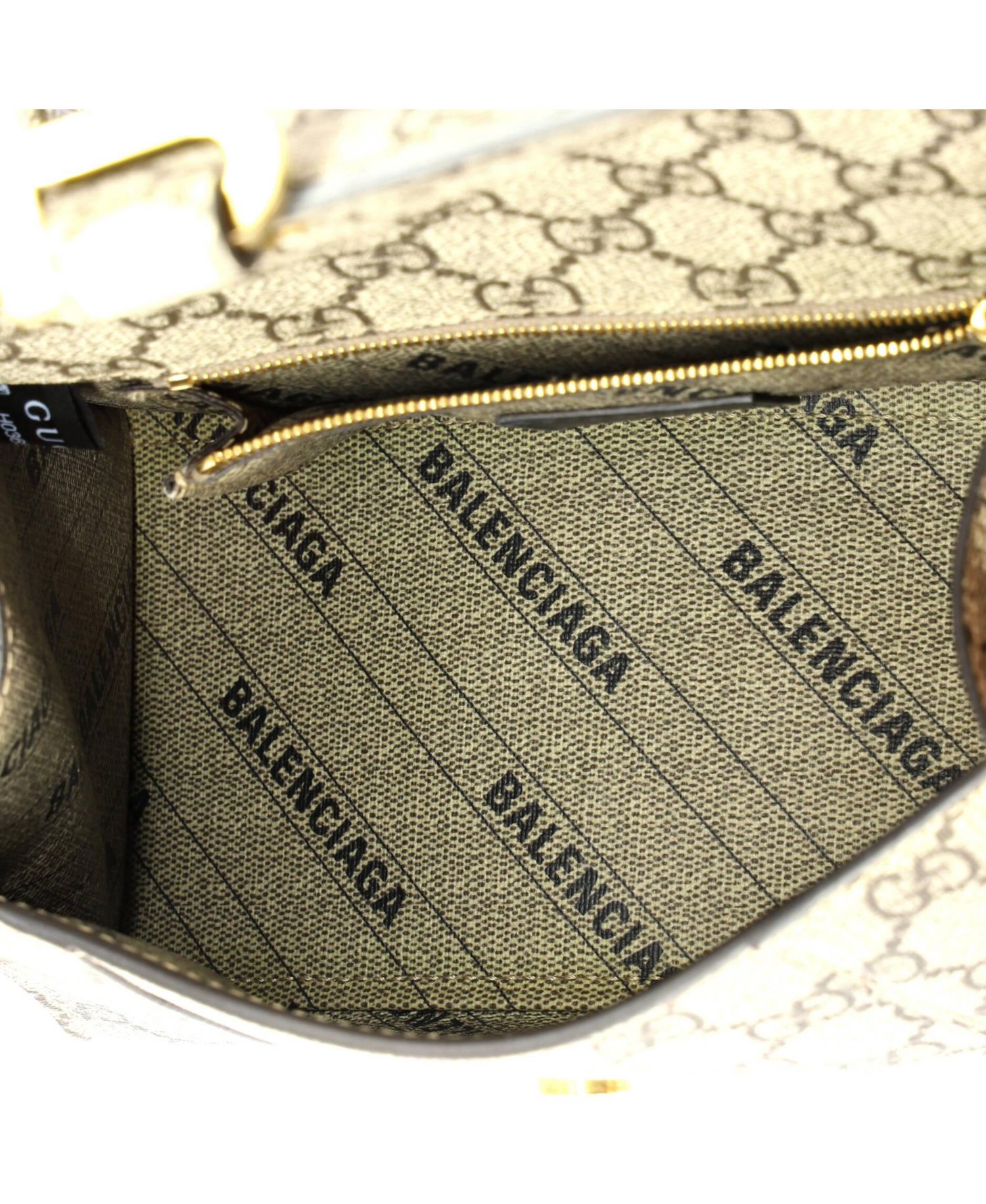 Small x Balenciaga The Hacker Project Hourglass Top Handle Bag GG Coated Canvas