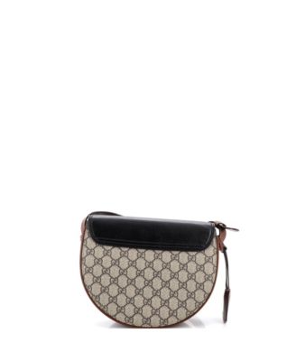 Medium Padlock Saddle Shoulder Bag GG Coated Canvas and Leather