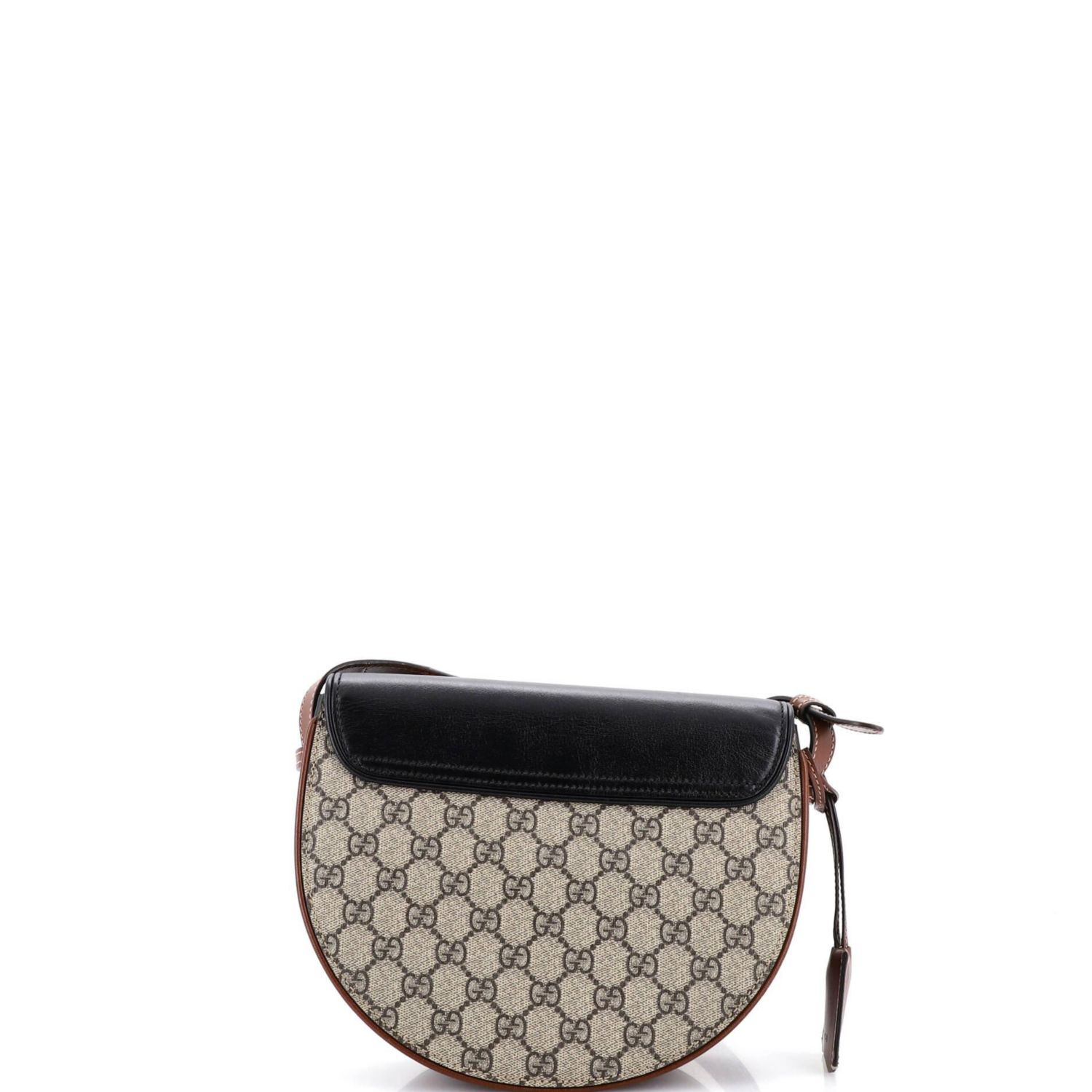 Medium Padlock Saddle Shoulder Bag GG Coated Canvas and Leather