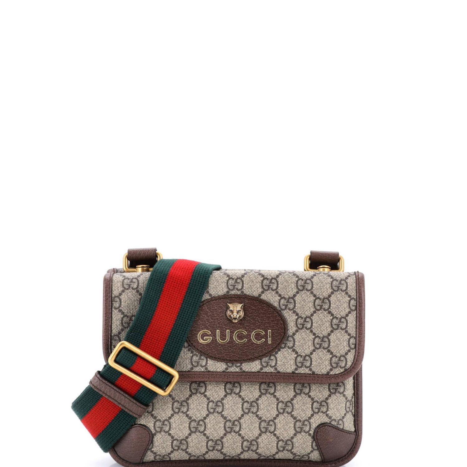 Small Neo Vintage Flap Messenger GG Coated Canvas