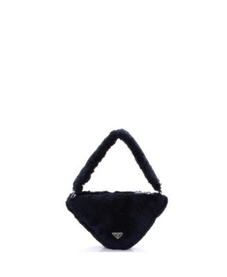 Mini Triangle Top Handle Pouch Bag Terry Cloth