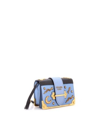 Small Cahier Crossbody Bag Embellished Leather