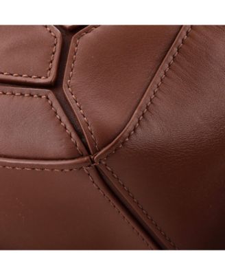 Small Monochrome Puzzle Edge Bag Leather