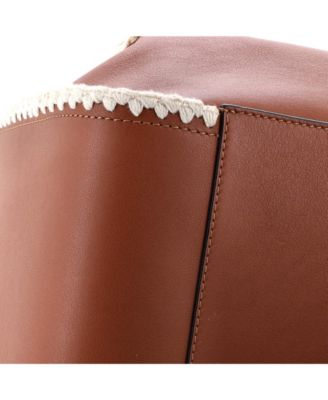 Small Hammock Bag Leather with Crochet Detail