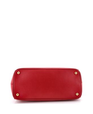 Medium Double Zip Lux Tote Saffiano Leather