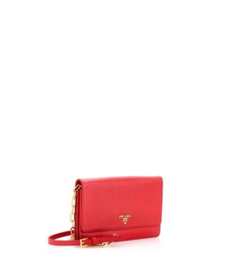 Small Wallet on Strap Saffiano Leather