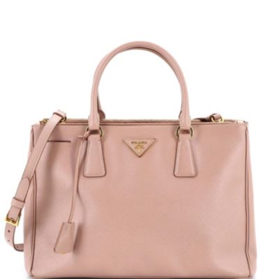 Medium Double Zip Lux Tote Saffiano Leather