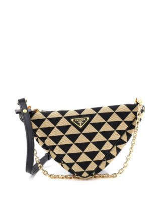 Mini Symbole Triangle Bag Leather and Jacquard