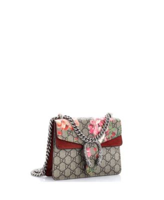Mini Dionysus Bag Blooms Print GG Coated Canvas
