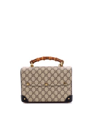 Small Padlock Bamboo Shoulder Bag GG Coated Canvas