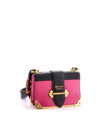 Small Cahier Crossbody Bag Leather and Saffiano Leather