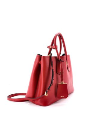 Medium Cuir Double Tote Saffiano Leather