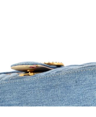 Small Pearly GG Marmont Flap Bag Matelasse Denim